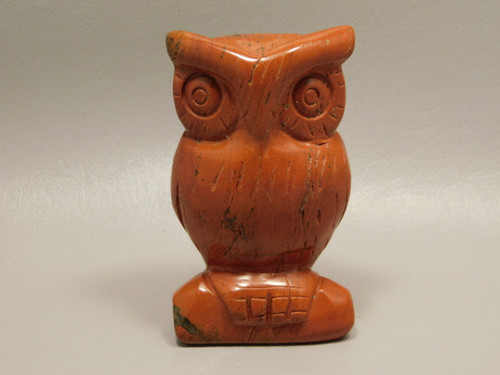 Owl Figurine Red Jasper 3 inch Animal Gemstone Carving