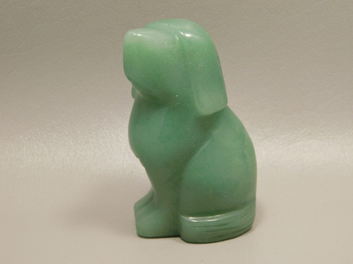 Dog Figurine Green Aventurine 3 inch Animal Gemstone Carving