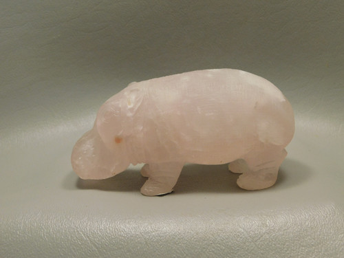 Hippopotamus Figurine Rose Quartz 4 inch Pink Animal Carving #O Hippopotamus Figurine Rose Quartz 4 inch Pink Animal Carving #O