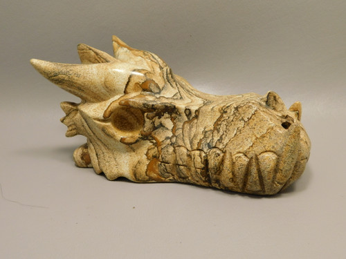 Dragon Head Kalahari Jasper Hand-Carved Stone Carving #O1