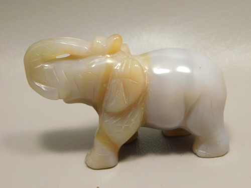 Elephant Figurine Agate 3 inch Animal Gemstone Carving