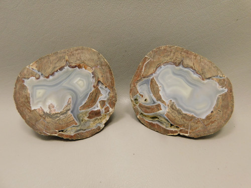 Dugway Thunderegg Pair Polished Rock Geode Stone #O2PR