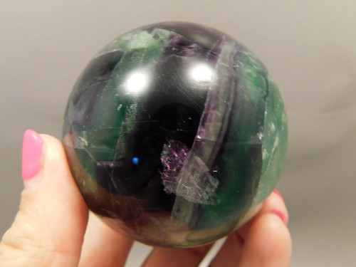 Fluorite Crystal Sphere 2.5 inch Mineral Green Stone 65 mm #O20
