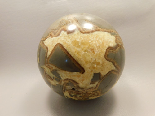 Septarian Nodule Stone 4 inch Sphere Ball Polished Rock Utah #OL1
