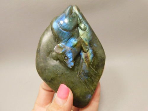 Mouse Labradorite Hand Carved 3.5 inch Gemstone Animal #O331