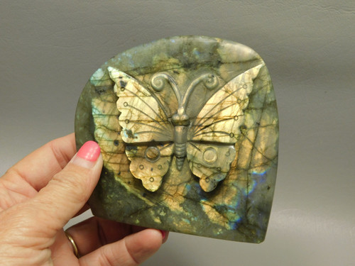 Butterfly Figurine Labradorite  Stone Animal Insect Carving #O99