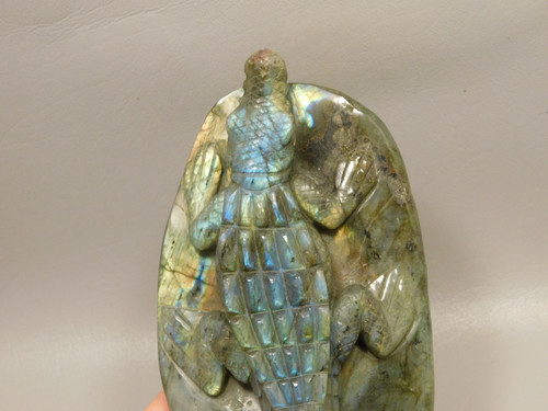 Crocodile or Alligator Figurine Labradorite Gemstone 6.75 inch Carving #O333