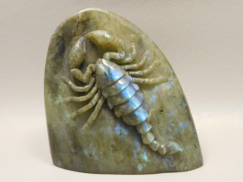 Scorpion Figurine Animal Carving Labradorite Hand Carved Rock #O83