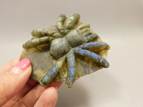 Spider Tarantula Figurine Labradorite Gemstone 2.8 inch Carving #O221 Spider Tarantula Figurine Labradorite Gemstone 2.8 inch Carving #O221