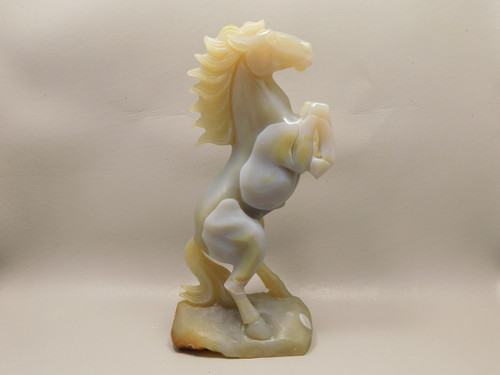 Horse Figurine Gray Agate 8 inch Gemstone Animal Carving #O345