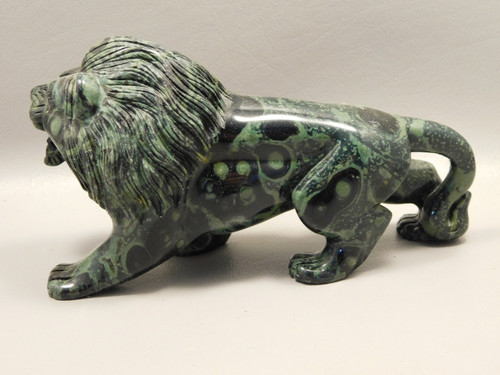 Lion Figurine Carving Kabamba Jasper 6 Inch Stone Animal #O421