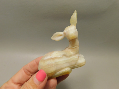 Deer Figurine Agate Gemstone Animal Carving #O170