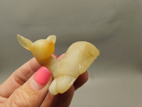 Deer Figurine Agate Gemstone Animal Carving #O168