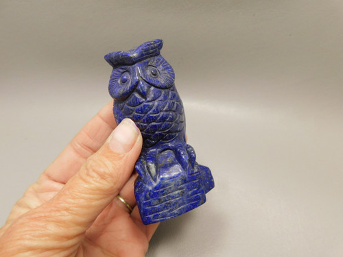 Owl Figurine High Grade Lapis Lazuli 3 inch Animal Carving #O3