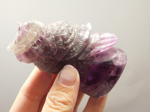 Owl Figurine 3.2 inch Animal Carving Purple Green Fluorite Crystal #O414