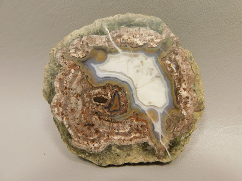 Dugway Thunderegg Polished Rock Geode Blue Agate #O26
