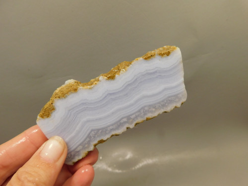 Blue Lace Agate Stone Slab Lapidary Cabbing Rough Rock #O3