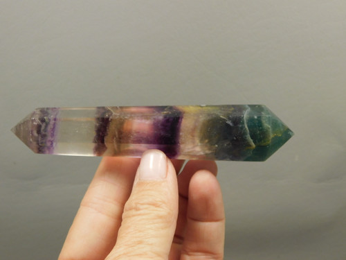 Fluorite Crystal Double Terminated Point 4.3 inch Wand #O18