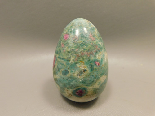 Ruby and Fuchsite Egg Shaped Stone 2.35 inch Carved Rock #O2