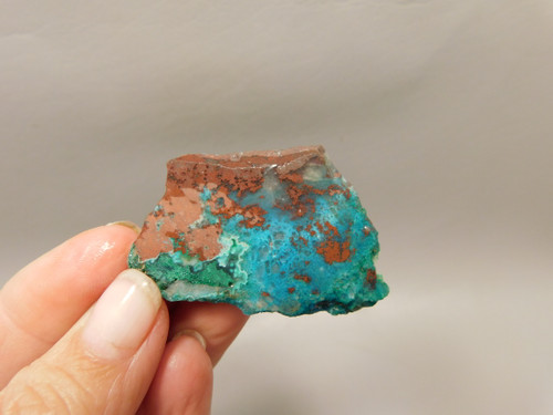 Gem Silica Chrysocolla Cuprite Unpolished Stone Slab Rough Rock #O105