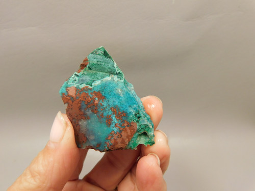 Gem Silica Chrysocolla Cuprite Unpolished Stone Slab Rough Rock #O105