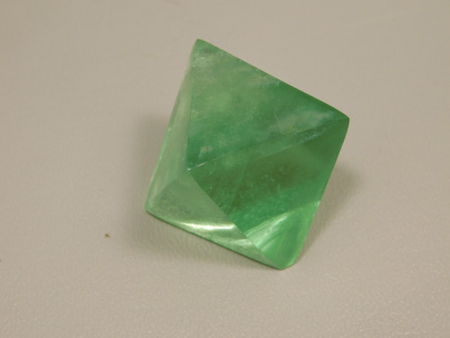 Green Fluorite Polished Octahedron Rock Crystal Healing Stone #O1