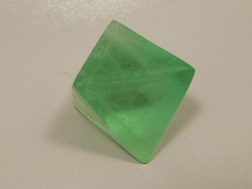 Green Fluorite Polished Octahedron Rock Crystal Healing Stone #O2
