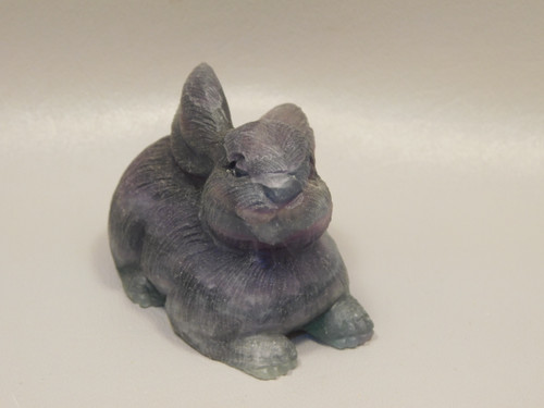 Easter Rabbit Figurine Gemstone Animal Carving Fluorite #O438