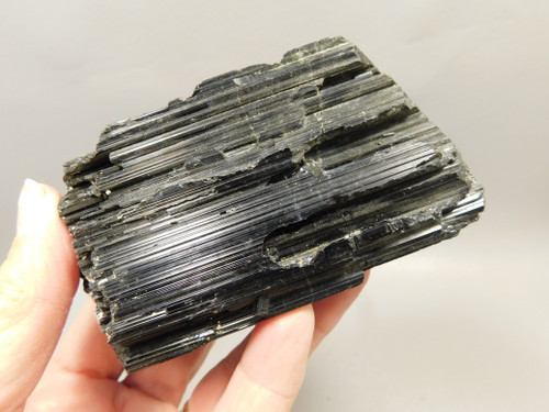Black Tourmaline Natural 3.7 inch Crystal Schorl Mineral Specimen  #O1