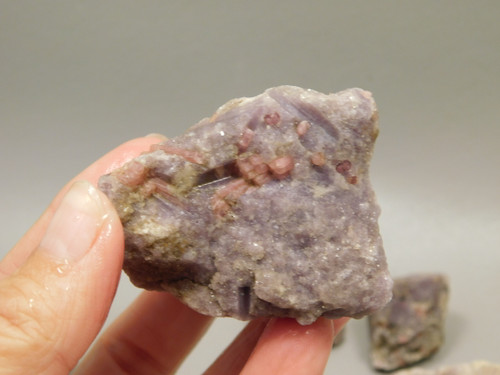 Lepidolite with Tourmaline Rough Rock Lapidary Stone Pala #O2