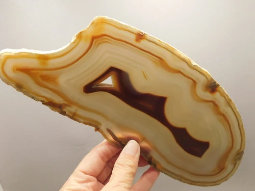 Brazilian Agate Polished Stone Slab Banded Shadow Agate #O17