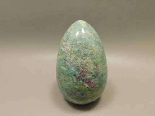 Ruby and Fuchsite Egg Shaped Stone 2.4 inch Carved Rock #O4