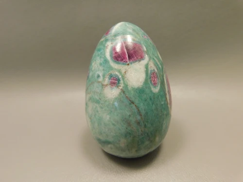 Ruby and Fuchsite Stone Egg  Carving 2.6 inch Rock #O6