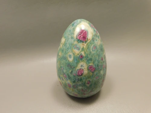Ruby and Fuchsite Gemstone Egg Carving 2.8 inch Rock #O8