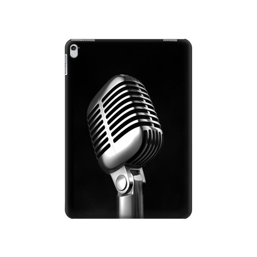 W1672 Rétro Musique Jazz Microphone Tablet Etui Coque Housse pour iPad Air 2, iPad 9.7 (2017,2018), iPad 6, iPad 5