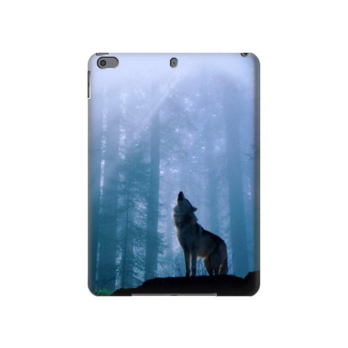 W0935 Loup Hurlant dans la forêt Tablet Etui Coque Housse pour iPad Pro 10.5, iPad Air (2019, 3rd)