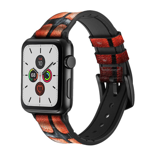 CA0366 Basketball Leather & Silicone Smart Watch Band Strap For Apple Watch iWatch