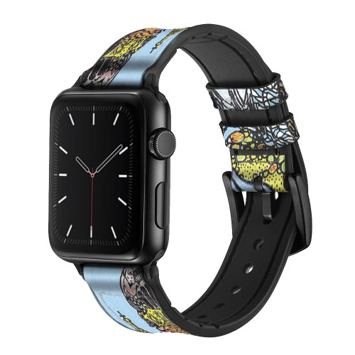 CA0563 Tarot Card Queen of Cups Leather & Silicone Smart Watch Band Strap For Apple Watch iWatch