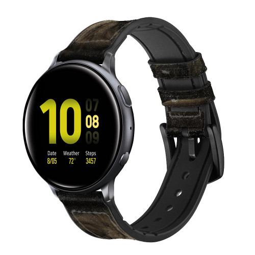 CA0055 Lion Bracelet de montre intelligente en silicone et cuir pour Samsung Galaxy Watch, Gear, Active
