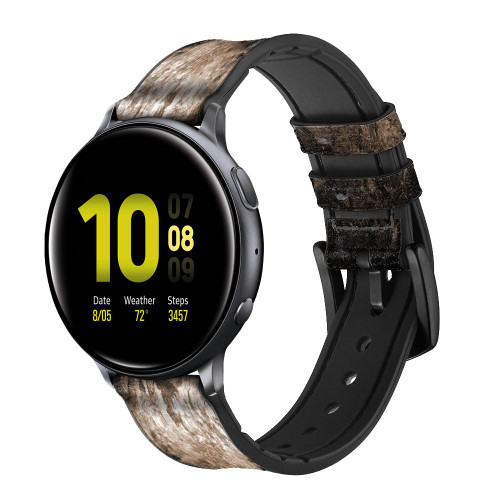 CA0067 Crâne Bracelet de montre intelligente en silicone et cuir pour Samsung Galaxy Watch, Gear, Active