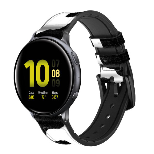 CA0229 Motif de vache transparente Bracelet de montre intelligente en silicone et cuir pour Samsung Galaxy Watch, Gear, Active
