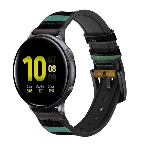 CA0748 Piano coloré Bracelet de montre intelligente en silicone et cuir pour Samsung Galaxy Watch, Gear, Active