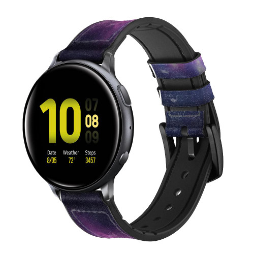 CA0821 Licorne Galaxie Bracelet de montre intelligente en silicone et cuir pour Samsung Galaxy Watch, Gear, Active