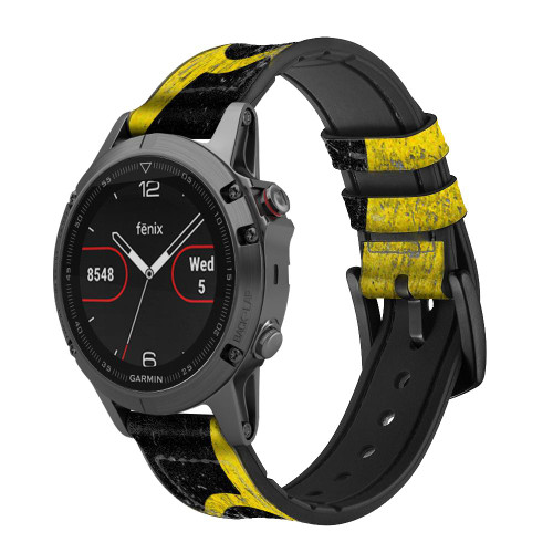 CA0031 Nucléaire Bracelet de montre intelligente en silicone et cuir pour Garmin Smartwatch