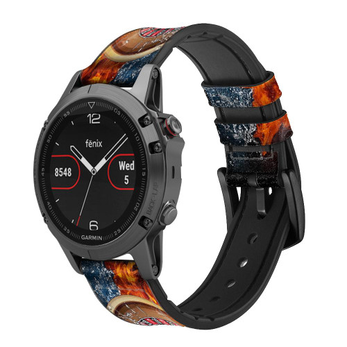 CA0257 Roulette Casino Pari Bracelet de montre intelligente en silicone et cuir pour Garmin Smartwatch