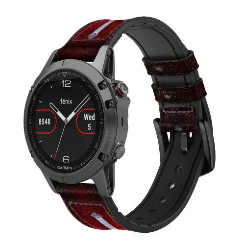 CA0591 Croix chrétienne Bracelet de montre intelligente en silicone et cuir pour Garmin Smartwatch