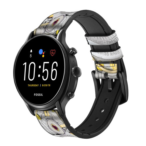 CA0600 A l'intérieur Montre Bracelet de montre intelligente en silicone et cuir pour Fossil Smartwatch