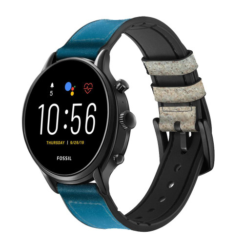 CA0617 Coquilles de mer sous la mer Bracelet de montre intelligente en silicone et cuir pour Fossil Smartwatch