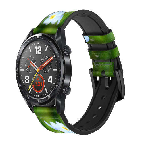 CA0202 Ne m'oublie pas Bracelet de montre intelligente en silicone et cuir pour Wristwatch Smartwatch