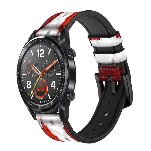 CA0468 Costume de Noël Père Noël Rouge Bracelet de montre intelligente en silicone et cuir pour Wristwatch Smartwatch